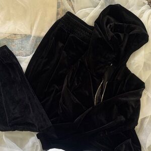 Black Velvet Hoodie and Jogger Set M/L
